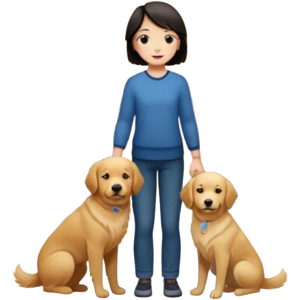 Девушка с тёмными короткими волосами стоит на фоне большого дома рядом с ней мужчина со светлыми волосами обнимаются рядом собака emoji