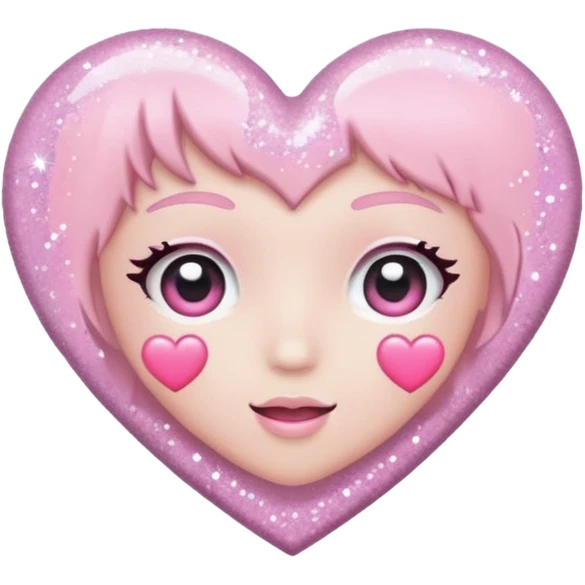 heart with pastel colors and glitter, K-pop vibe emoji