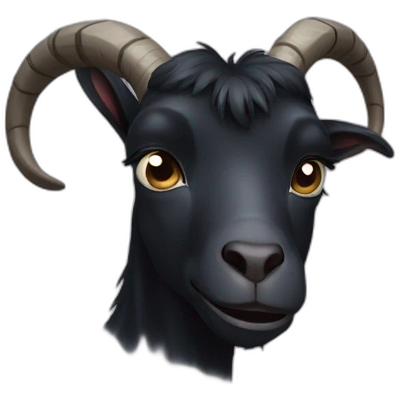 Black goat crying sad emoji
