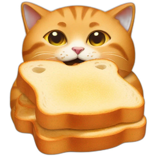 cat with a buttered toast securely tied to its back emoji