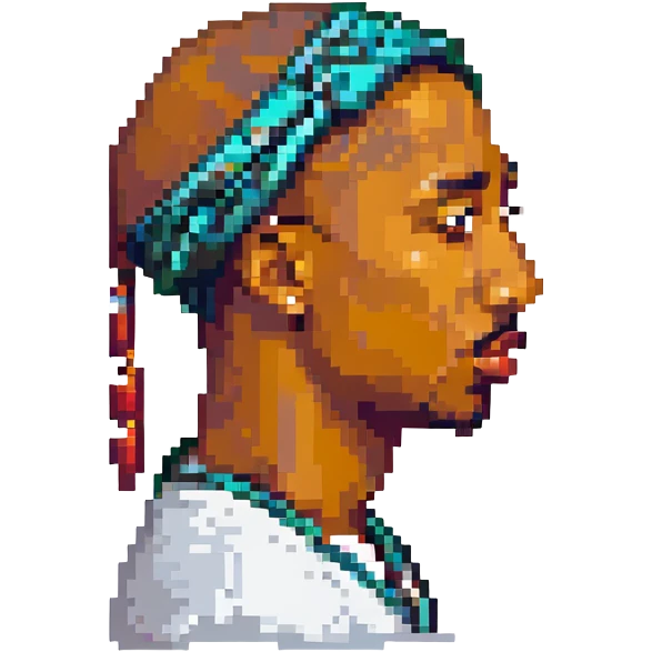 Репер 2Pac в профиль, no background emoji