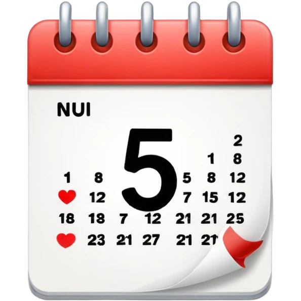 calendario de uma folha de numero 5 emoji