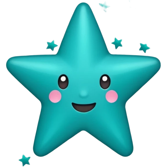Teal star celebration emoji