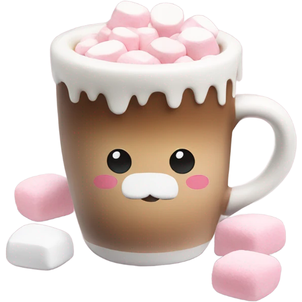 Coffee cute Pink whit marsmelow emoji