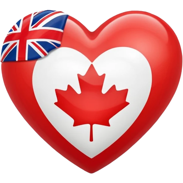 Corazon con banderas de Canadá  emoji