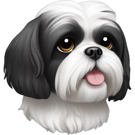 Black and white Shih tzu dog emoji