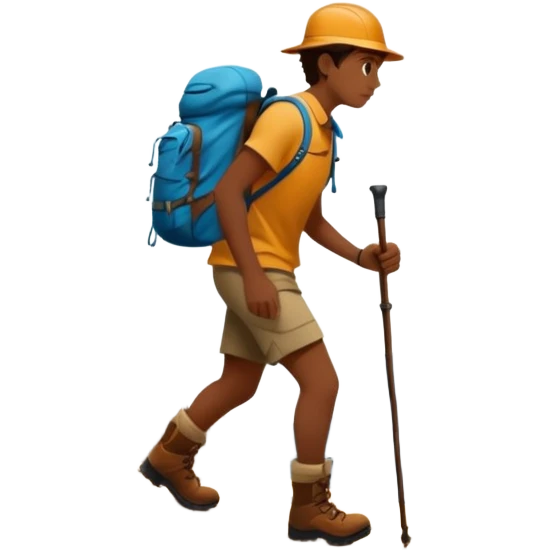 
una mezcla de sol + montaña + caminante estilo petroglifo emoji