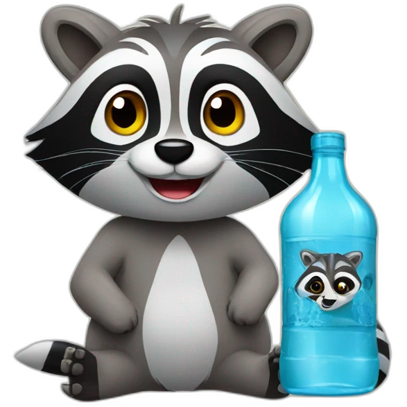 a racoon with vodka bottle emoji