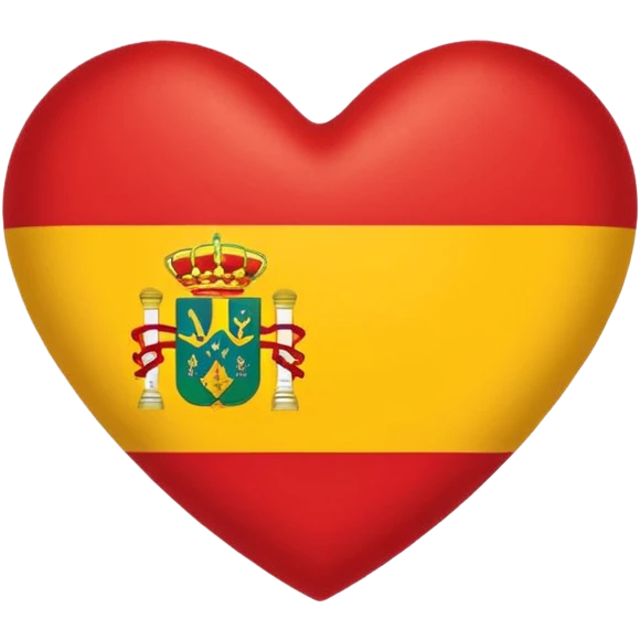 Corazon dividido, la mitad bandera española y la mitad brasileña emoji