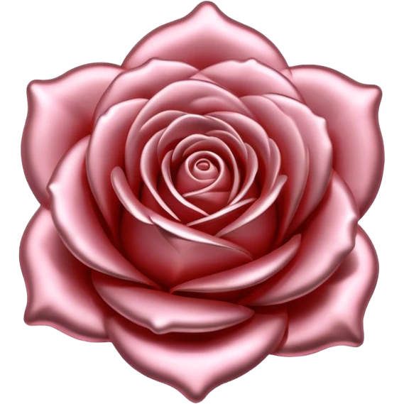 A rose emoji made of liquid silver metal minimalistic iOS emoji style, centered, emoji