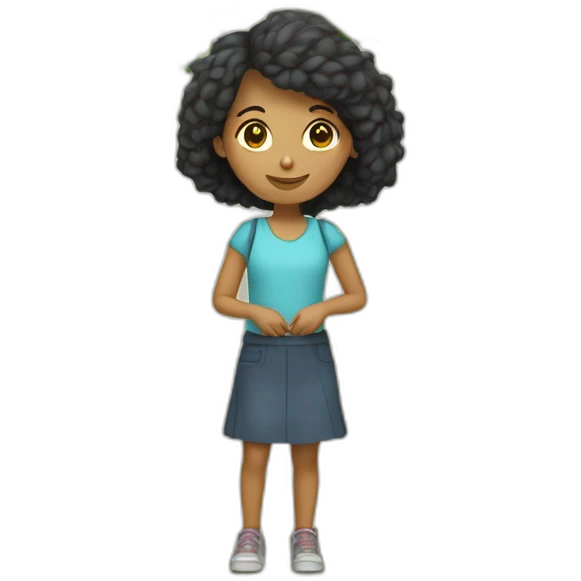 fille roue devant arbre emoji