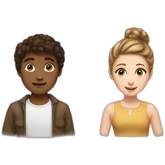 brown boy and white girl brown hair emoji