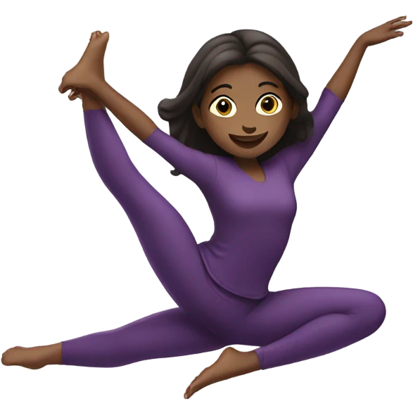 Girl Doing split in eggplant  emoji