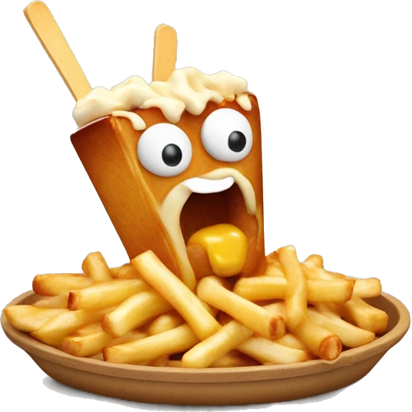 Poutine qui mange une poutine emoji