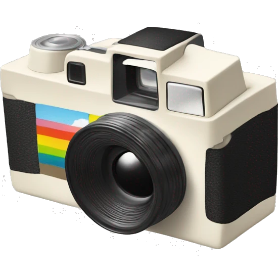 a polaroid film coming out from a polaroid camera emoji