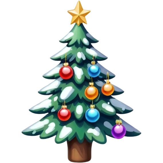 Christmas tree decorations snow emoji