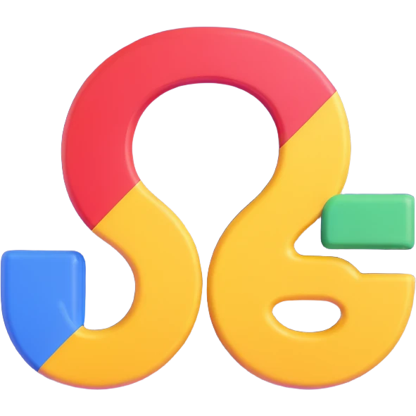 Google icon, 3D effect, vibrant colors, soft shadows, rounded edges, visually appealing for digital use emoji