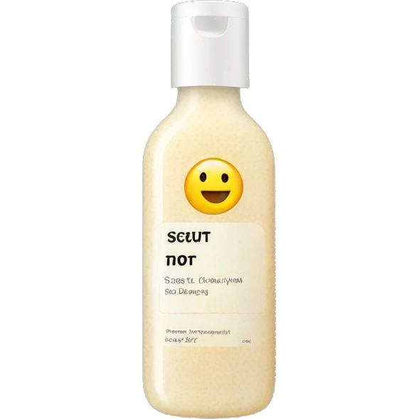 bottle facial scrub with label emoji