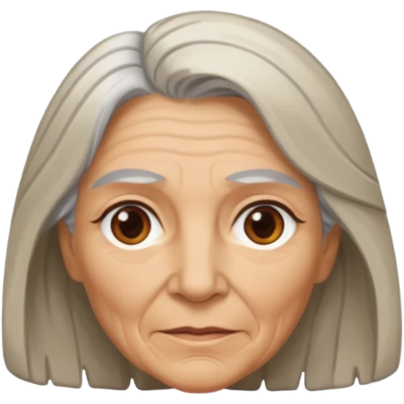cara vieja por un lado y cara joven por otro lado de una mujer emoji