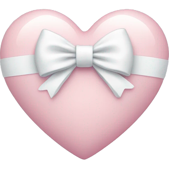 Pastel pink heart with white bow emoji