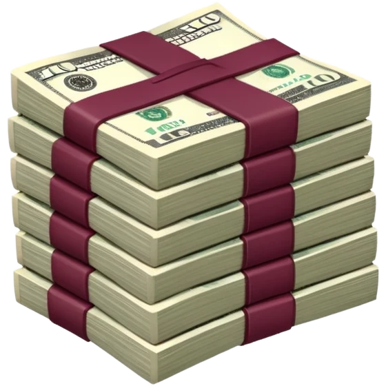 You have to make it look like the money is folded in half and there's a lot of it, these are $100 bills and they don't have a bow but a burgundy rubber band for the money. emoji