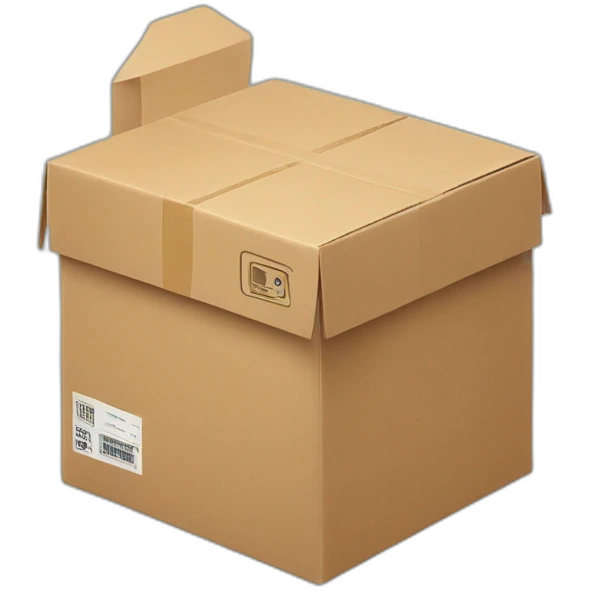 Delivery box in delivery boy hand emoji