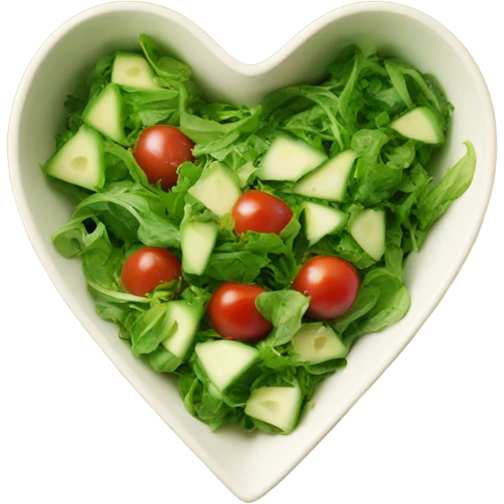 green goddess salad in vintage heart motif bowl emoji