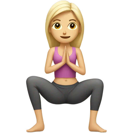 Mujer rubia haciendo yoga  emoji