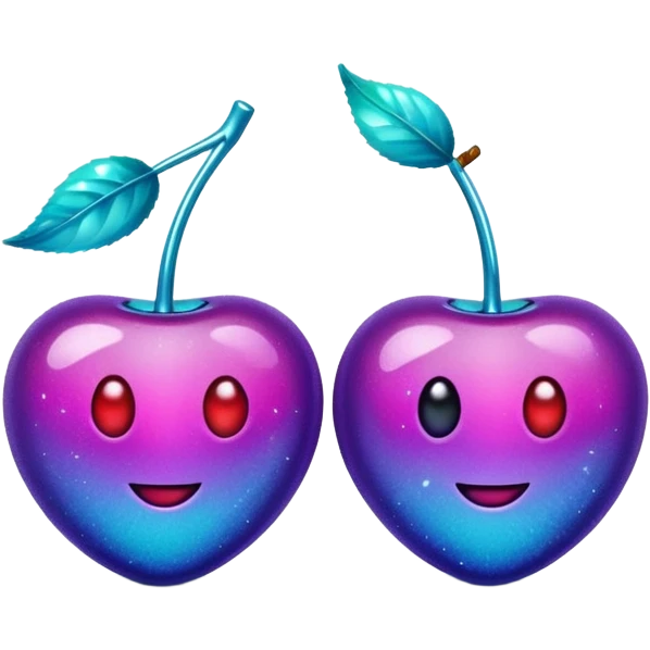 glitter purple and cian 2 cherrys emoji
