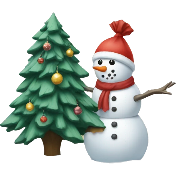 Snowman and Christmastree emoji