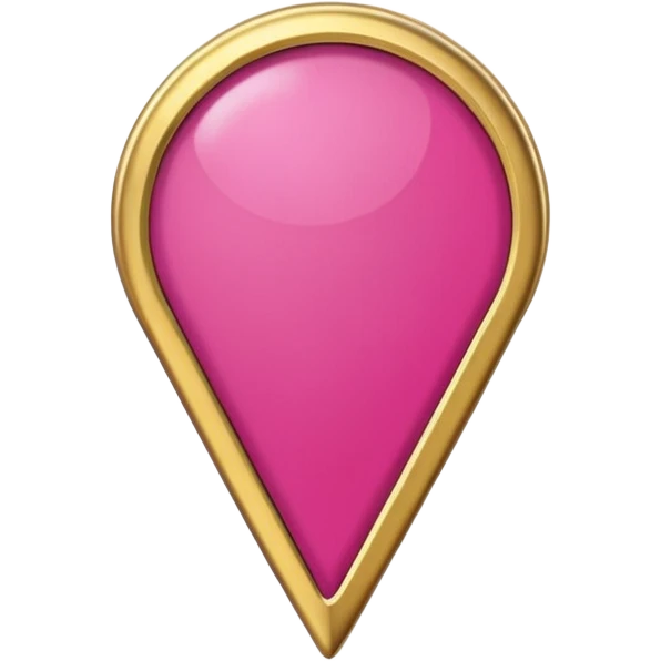 A dark pink location pin with golden details and accents.  emoji