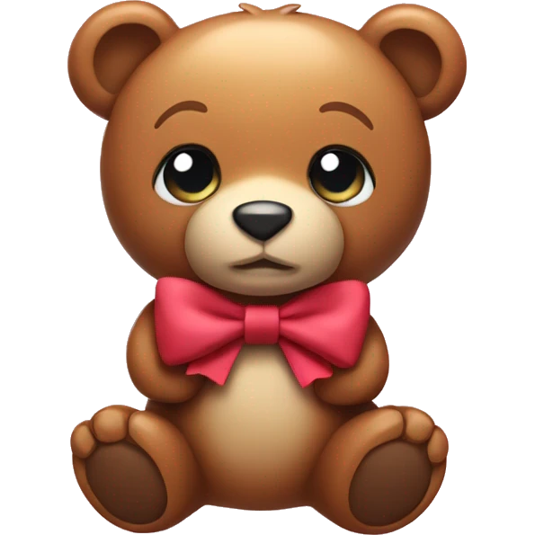 Toy bear wearing a bow emoji