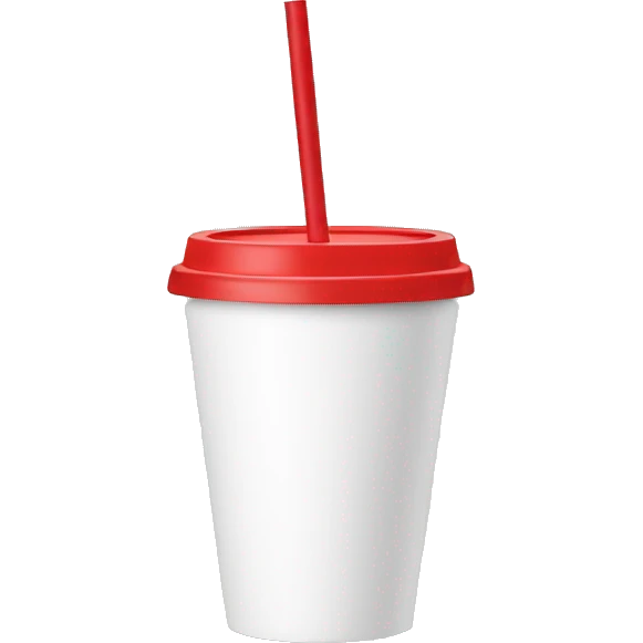 white cup with red straw emoji