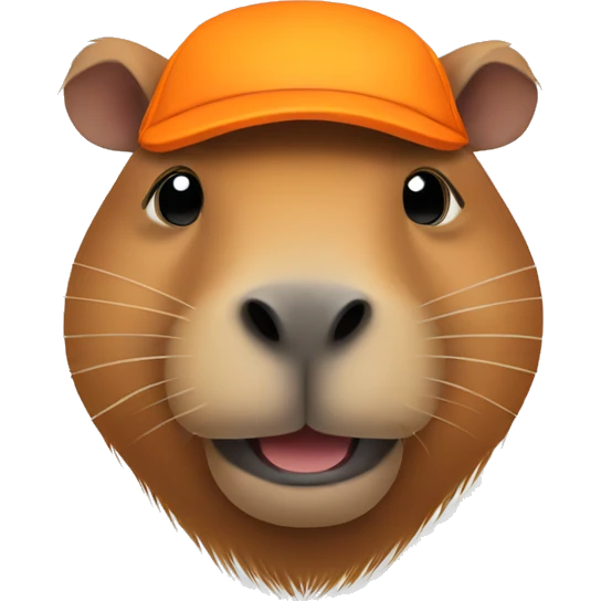 Capybara with orange on head emoji