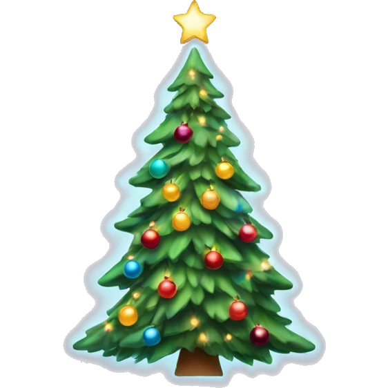 Christmas tree with twinkle lights  emoji