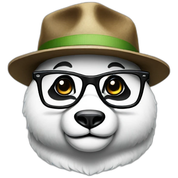panda with a snapback and square glasses emoji