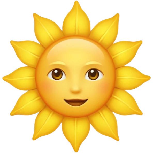Sun yellow colored simple and visible emoji
