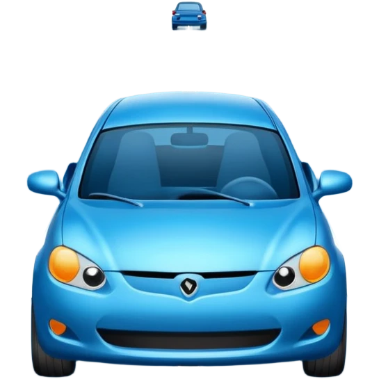 car in middle traffic lane add lanes emoji