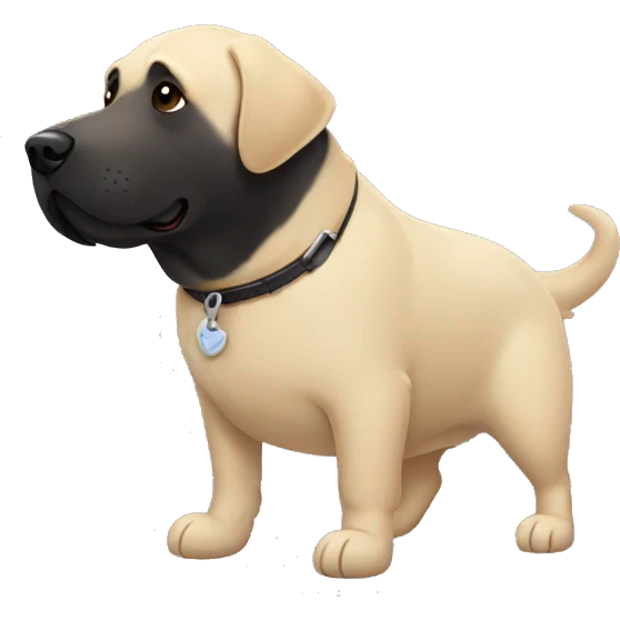 Fat black lab emoji