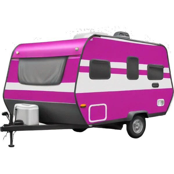 Realistic Magenta Camping Trailer. emoji