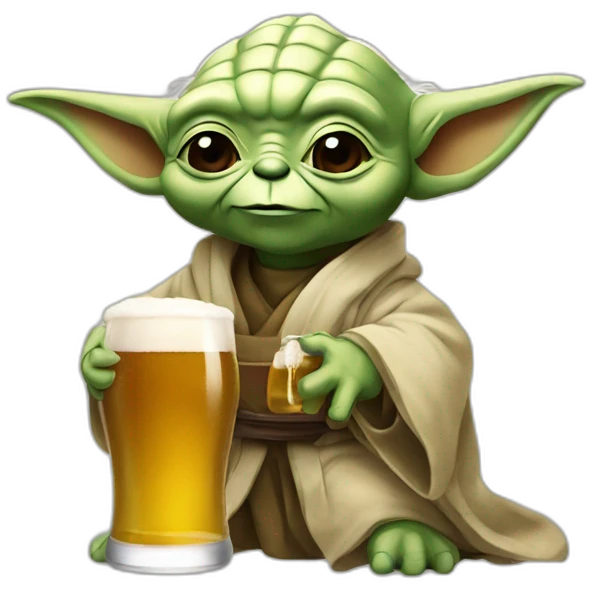 Yoda qui boit Une bière emoji