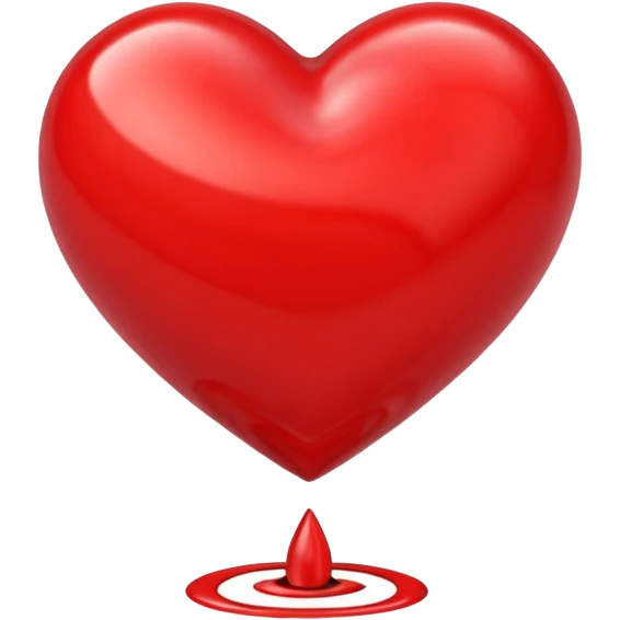 3 D spinning red heart emoji