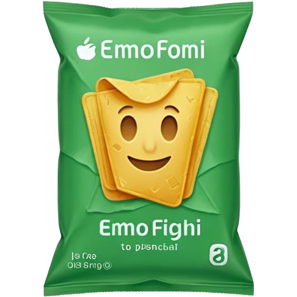 green pacaged chip without writing emoji