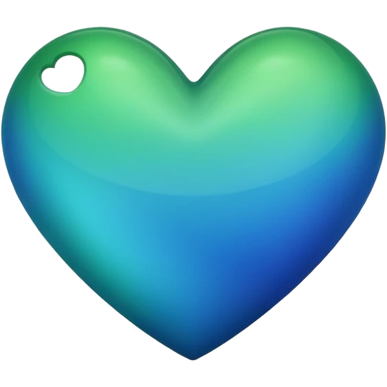 Black, green and blue heart emoji