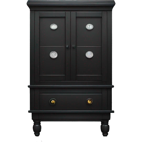 black and white cabinet with a button at the top emoji
