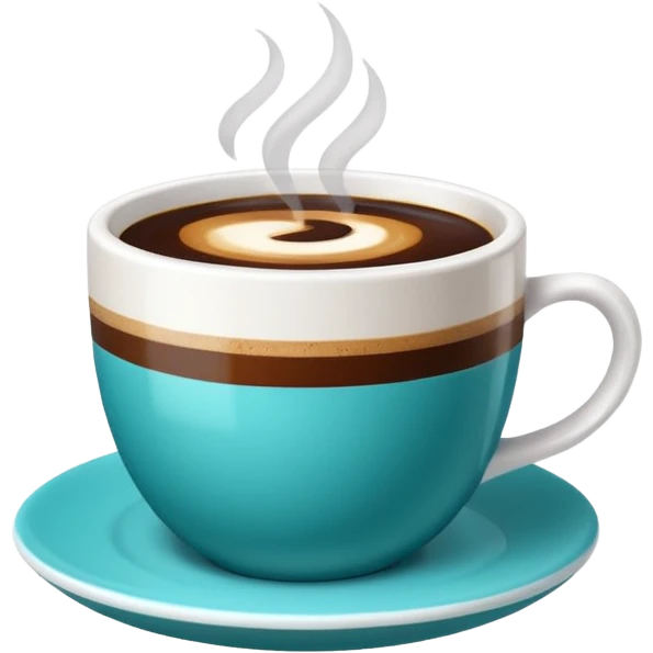 Slow brew coffee with blueberry design in a turkis white cup emoji