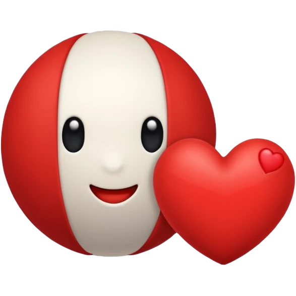 A soft ball and a heart combine emoji