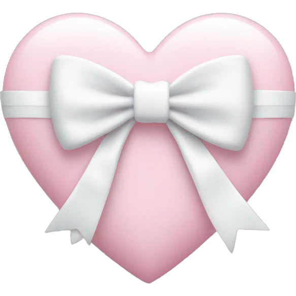 Pastel pink heart with white bow emoji