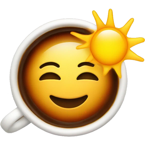 sun with coffee emoji