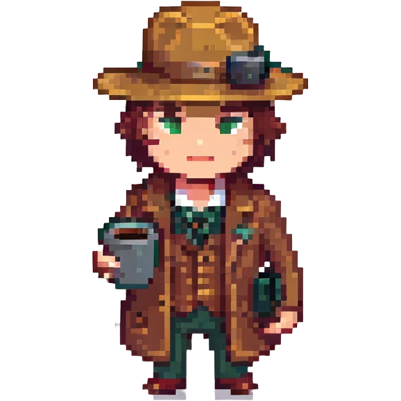 detective with hat and coffee cup emoji